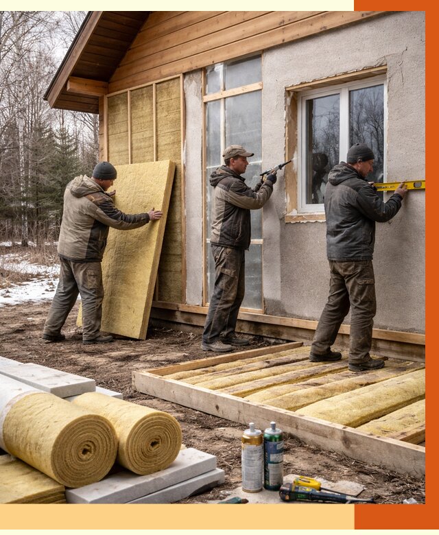 Утепление дачного дома в Сыктывкаре от 4898 руб/м2 — недорого | ТепломастерСкт