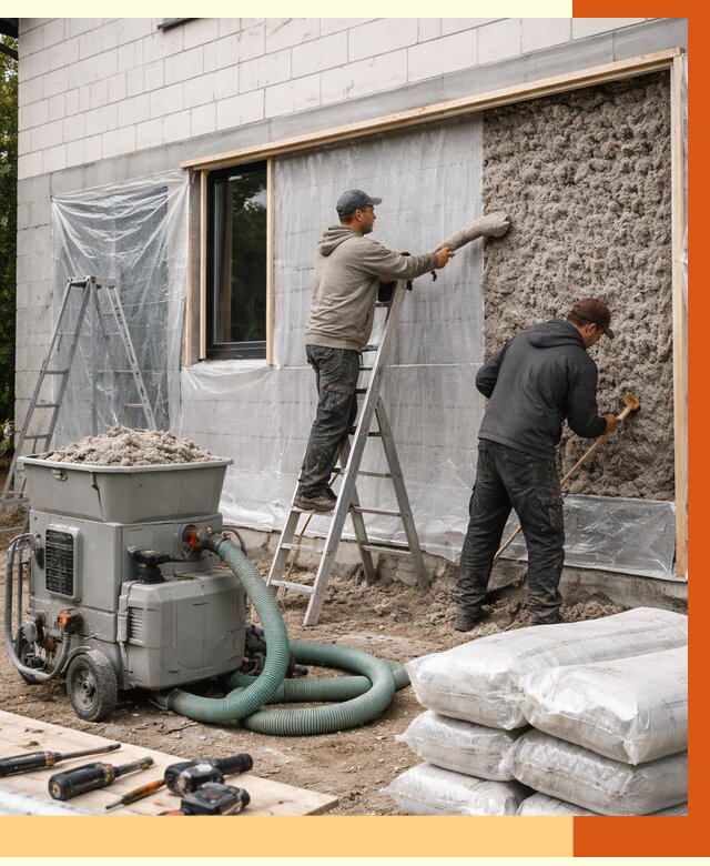 Утепление дома из газобетона эковатой в Сыктывкаре от 4640 руб./м2 | ТепломастерСкт