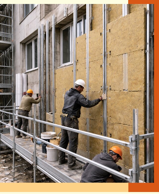 Утепление вентилируемого фасада в Сыктывкаре от 5774 руб/м2 — монтаж и утепление вентфасад | ТепломастерСкт